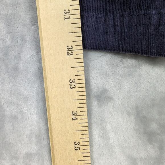 Izod Corduroy Pants Womens 12 Navy Blue Stretch Jeans Embroidered Office Preppy - Picture 6 of 11